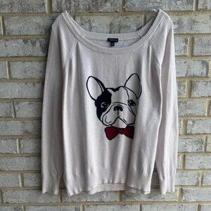 TORRID Long Sleeve Scoop Neck French Bulldog Sweater  Women's Size 1 (1X).